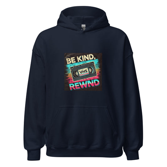 hoodie bleu vhs be kind rewind sweat à capuche années 90 unisexe — Throwback