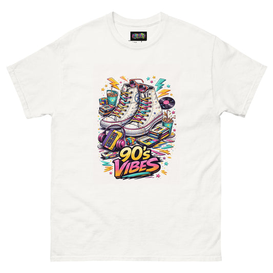 t-shirt blanc 90s vibes graphic nostalgique années 90 taille s m l xl — Throwback
