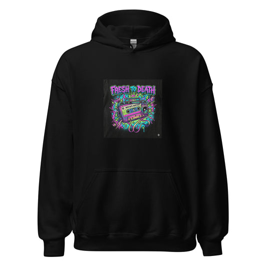 hoodie noir fresh to death oversize sweat à capuche hip-hop années 90 — Throwback