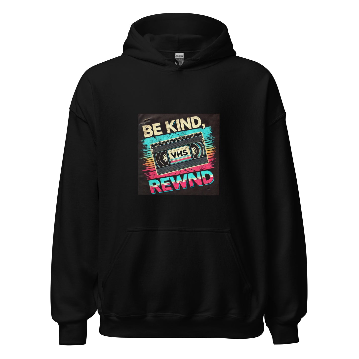 hoodie noir vhs sweat à capuche homme femme rétro années 90 streetwear — Throwback