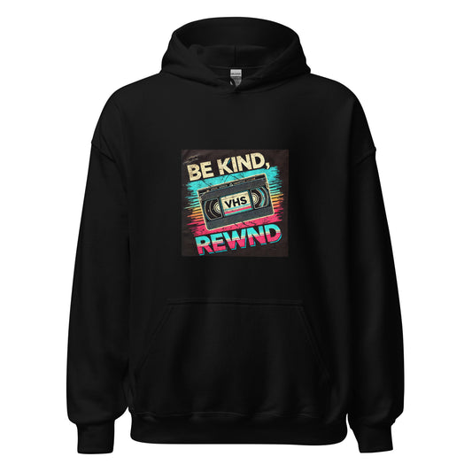 hoodie noir vhs sweat à capuche homme femme rétro années 90 streetwear — Throwback