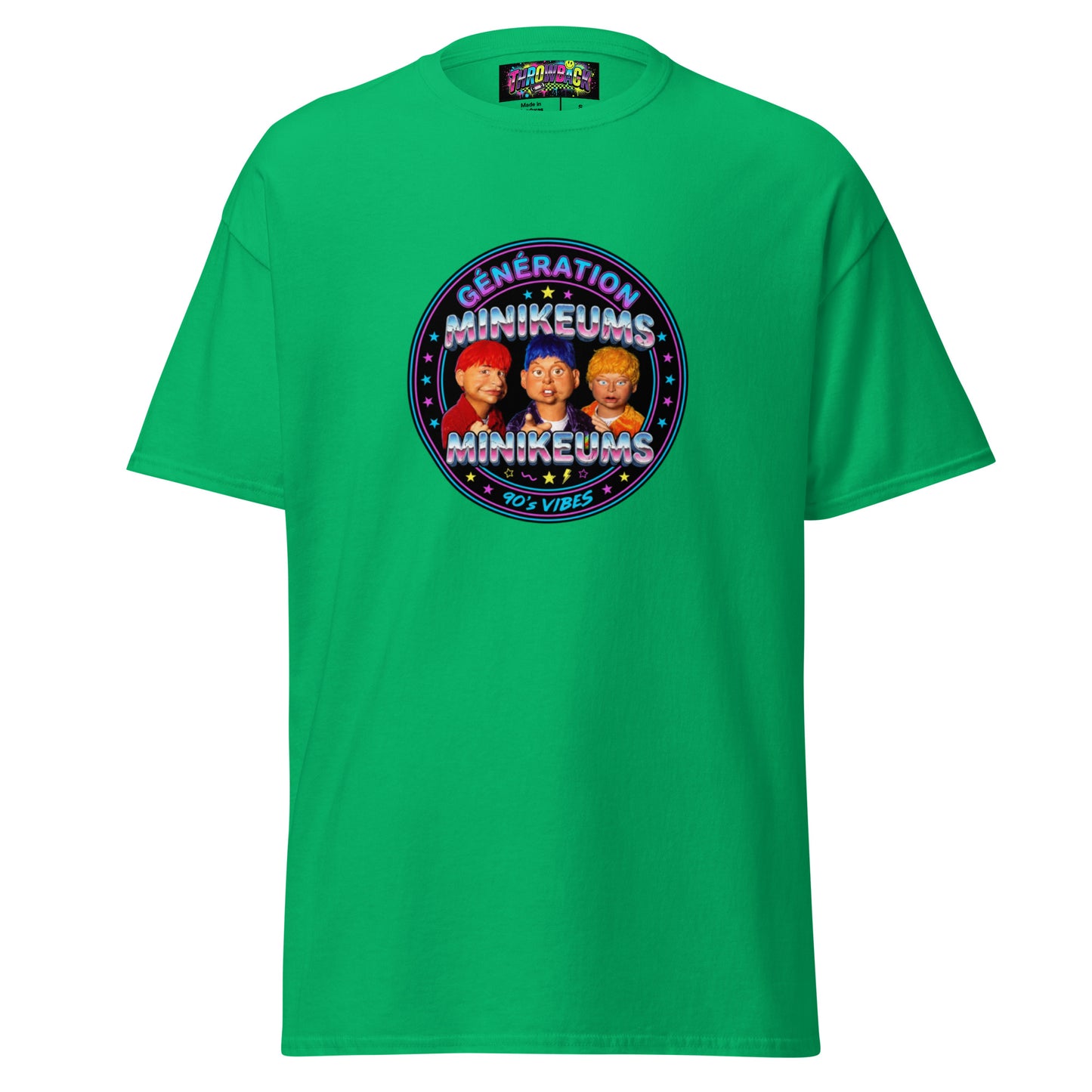 t-shirt vert génération minikeums années 90 émission télévision mercredi — Throwback