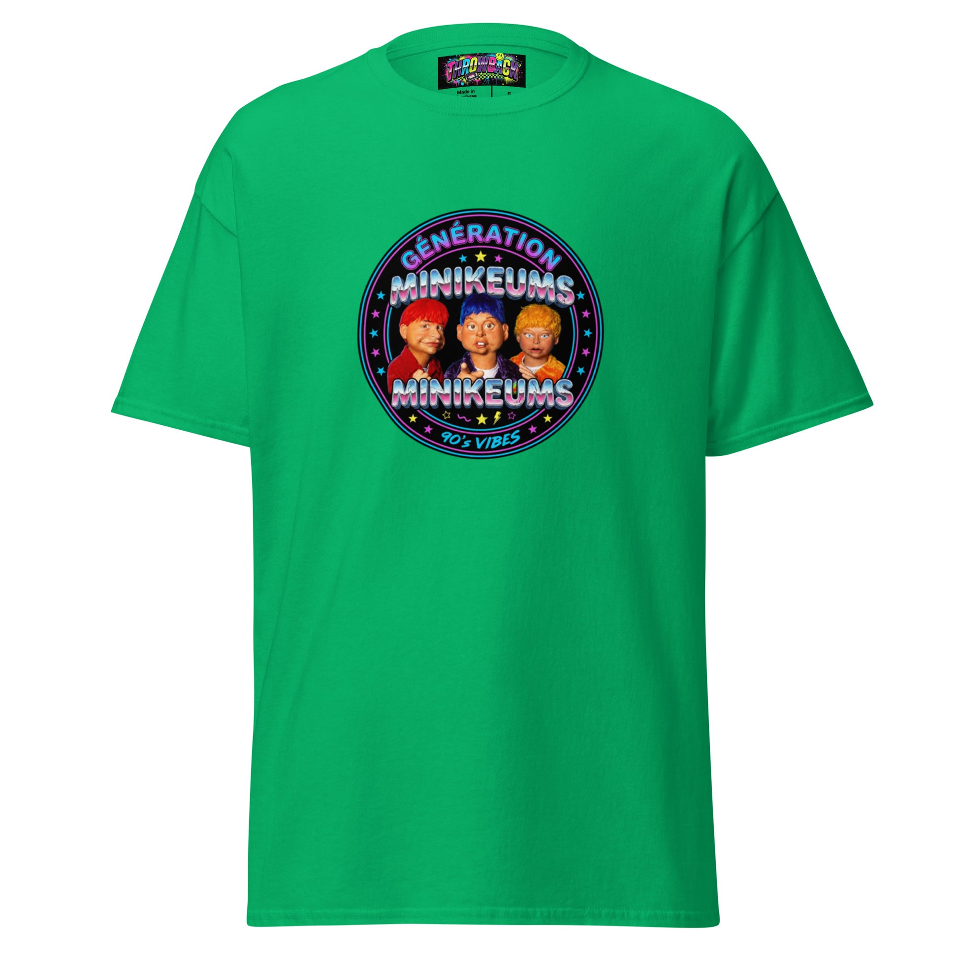 t-shirt vert génération minikeums années 90 émission télévision mercredi — Throwback