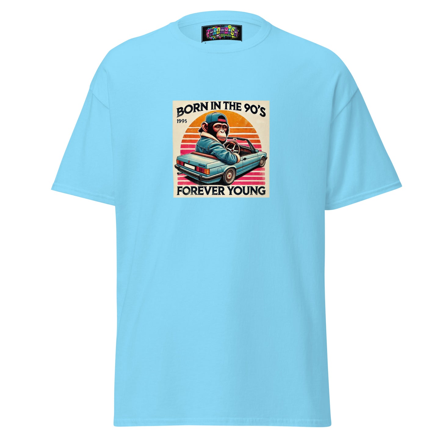 t-shirt bleu clair born in the 90s génération 90 made to order — Throwback