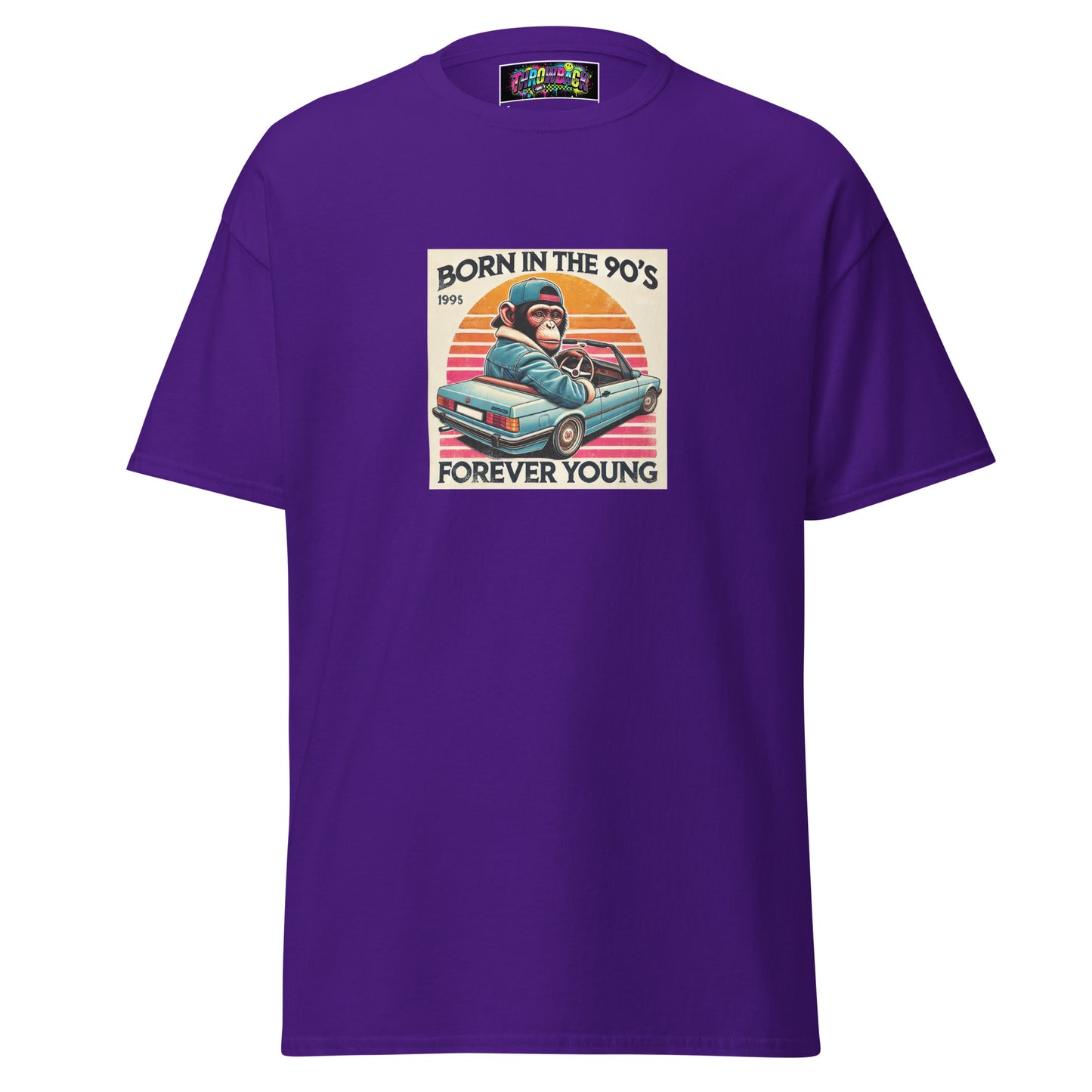 t-shirt violet born in the 90s style rétro vintage années 90 unisexe — Throwback