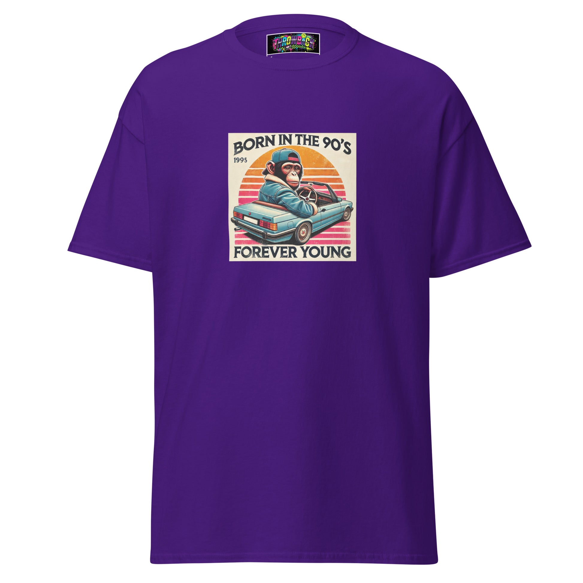 t-shirt violet born in the 90s style rétro vintage années 90 unisexe — Throwback