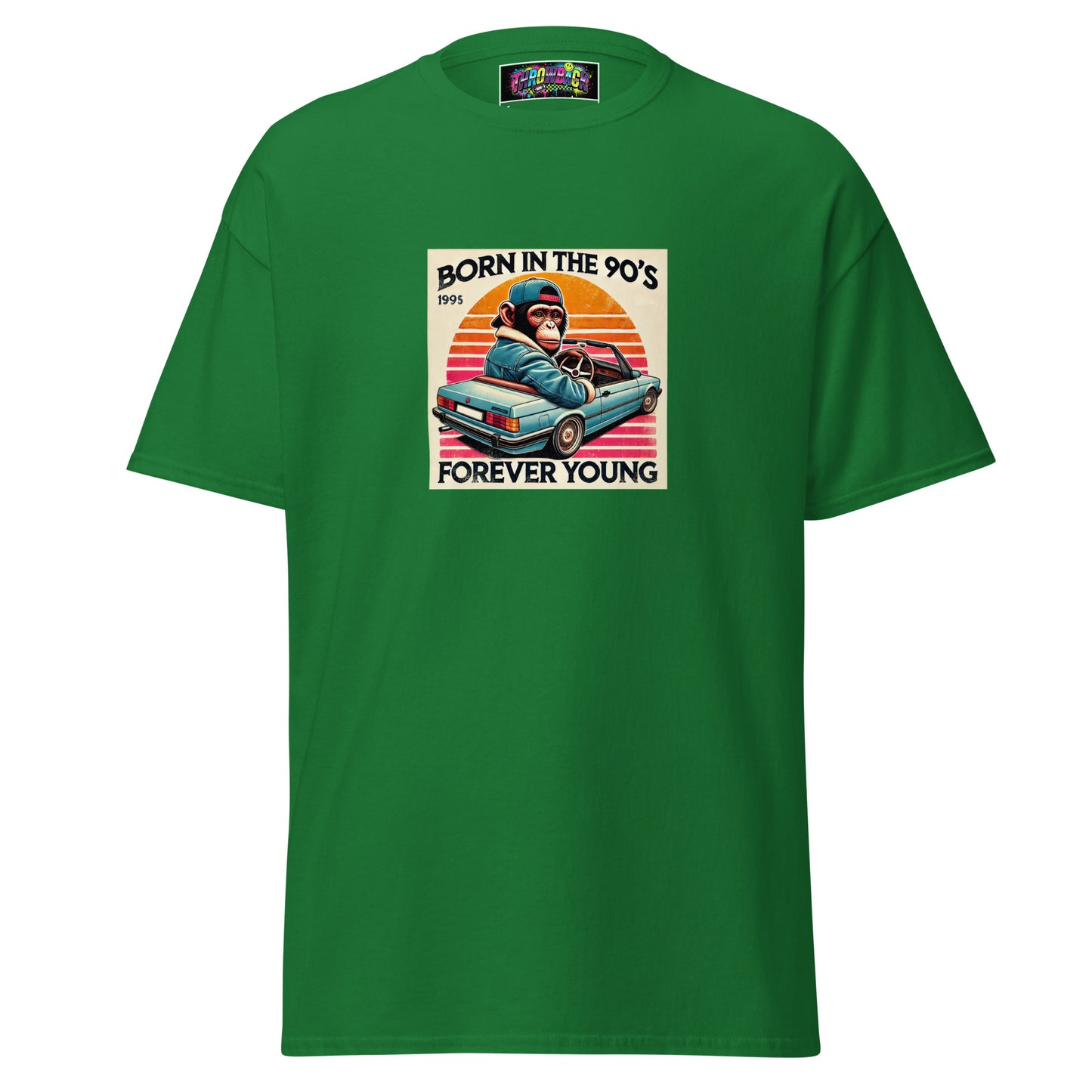 t-shirt vert born in the 90s nostalgie génération 90 taille s m l xl — Throwback