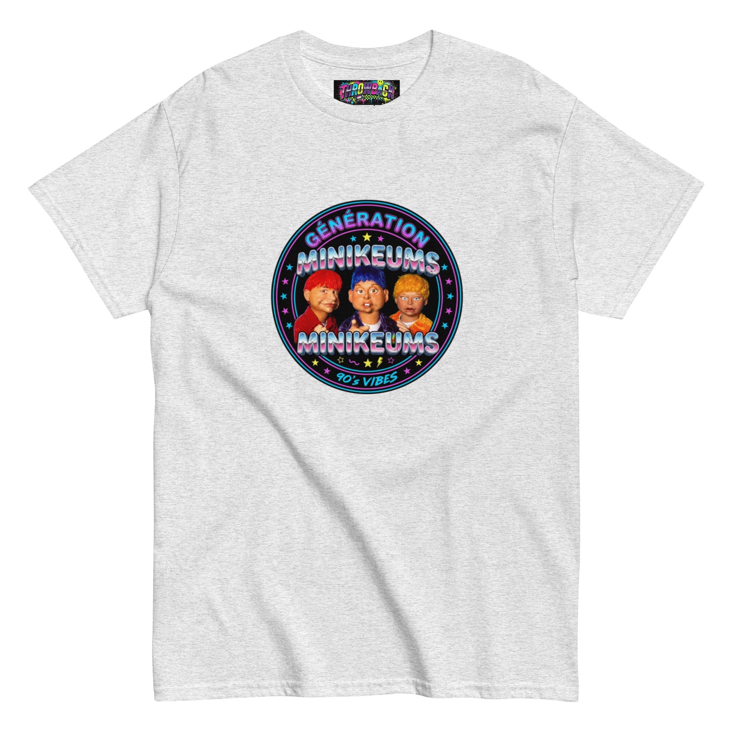 T-shirt gris Minikeums 90s nostalgie TV — Throwback