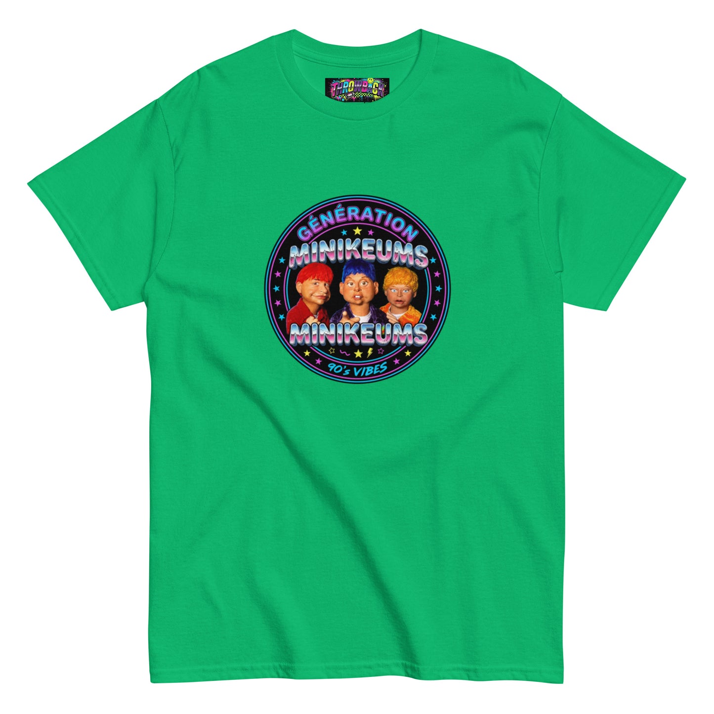 t-shirt vert minikeums 90s nostalgie TV mercredi matin unisexe — Throwback