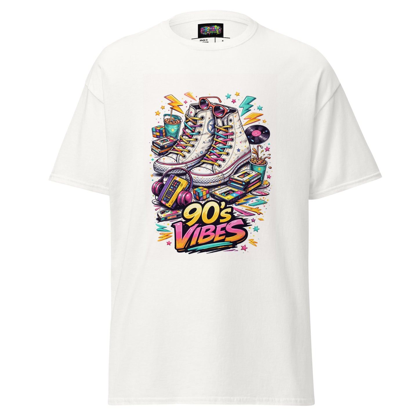 t-shirt blanc 90s vibes streetwear nostalgie génération 90 unisexe — Throwback