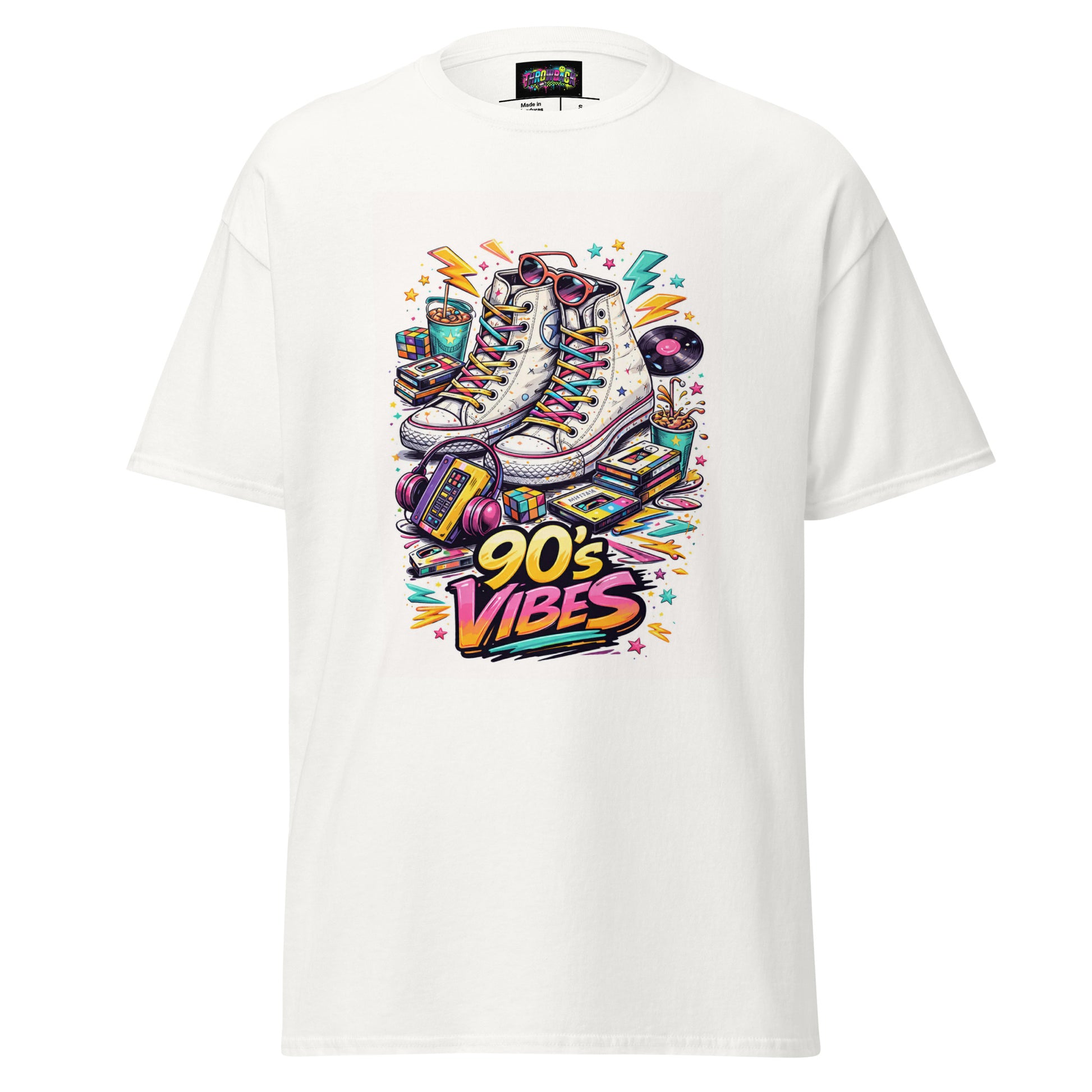 t-shirt blanc 90s vibes streetwear nostalgie génération 90 unisexe — Throwback