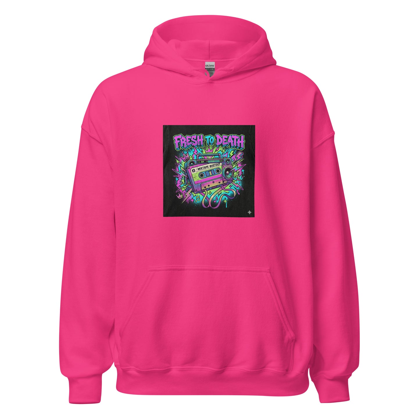 hoodie rose fresh to death oversize hip-hop 90s vue face taille s m l — Throwback