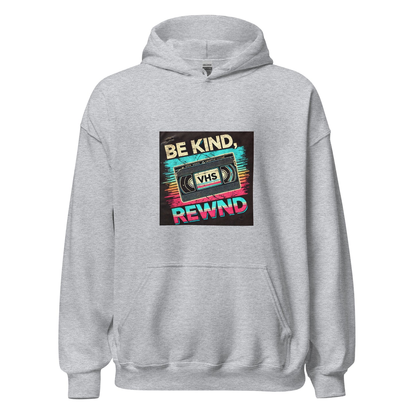 hoodie gris sport vhs sweat à capuche unisexe 90s taille s m l xl — Throwback